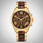 Michael Kors Bradshaw MK5696 43mm Women's Quartz Watch – Brown with Gold Stainless Steel Bracelet