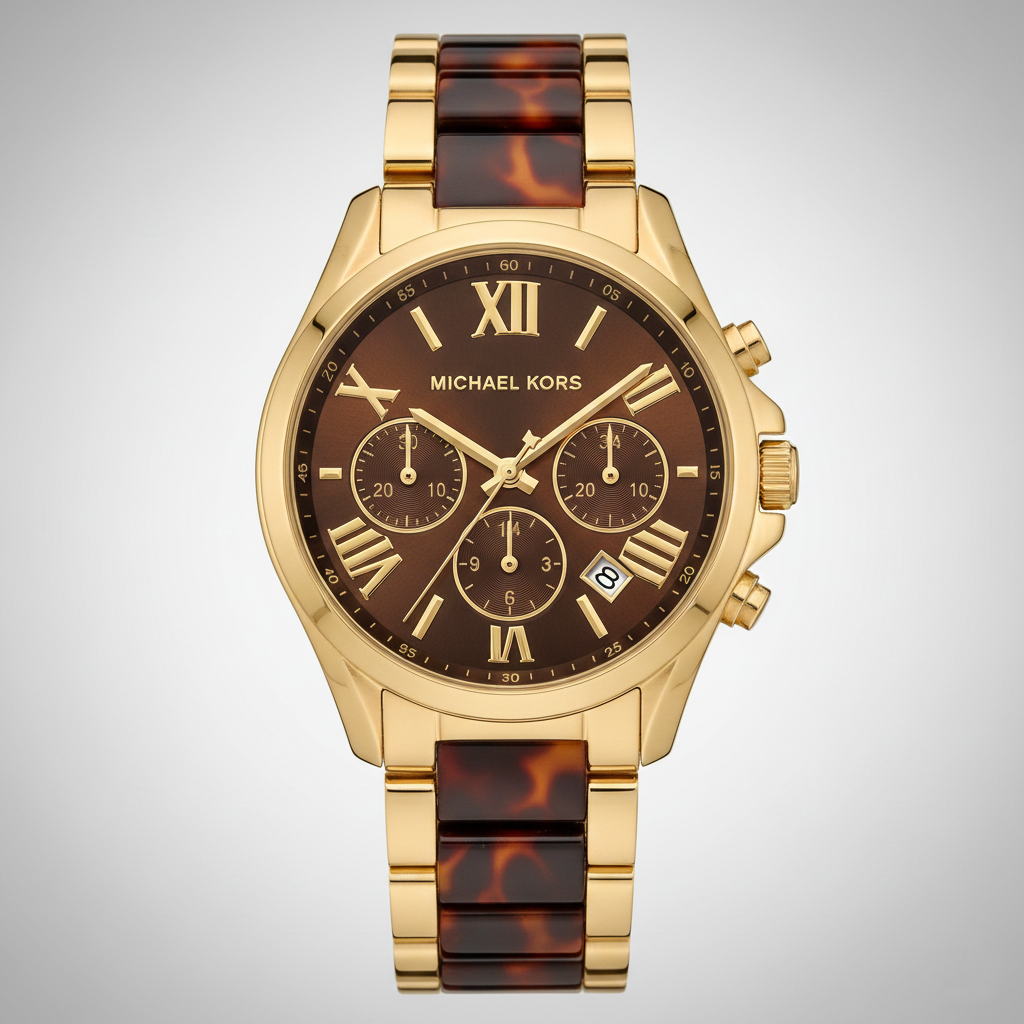 Michael Kors Bradshaw MK5696 43mm Women's Quartz Watch – Brown with Gold Stainless Steel Bracelet