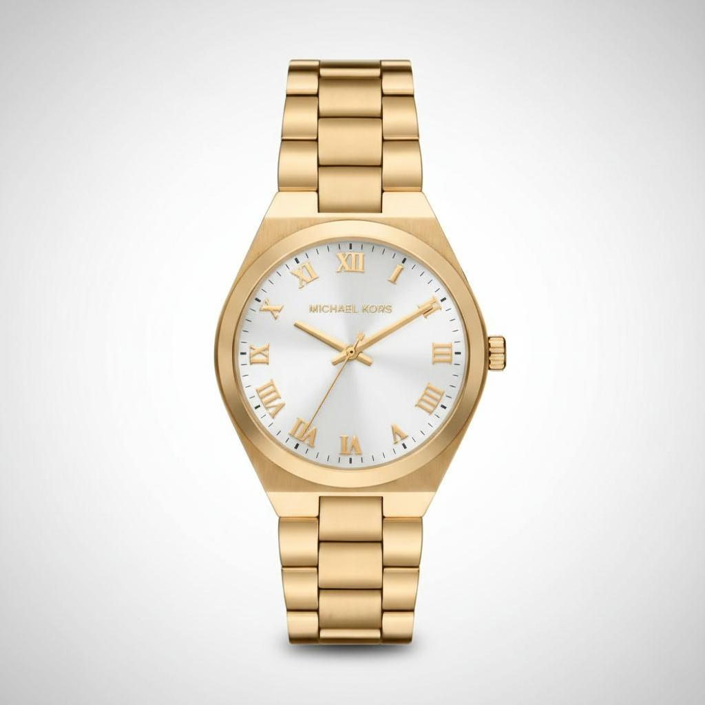 Michael Kors Lennox MK7391 37mm Women's Quartz Watch – White with Gold Stainless Steel Bracelet