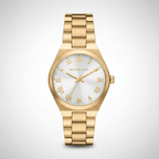 Michael Kors Lennox MK7391 37mm Women's Quartz Watch – White with Gold Stainless Steel Bracelet