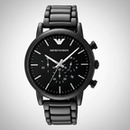 Emporio Armani Luigi AR1895 43mm Men's Chronograph Watch – Black & Black Stainless Steel Bracelet