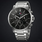 Tommy Hilfiger Signature 1710667 Men's Chronograph Watch – Black & Silver Stainless Steel Bracelet