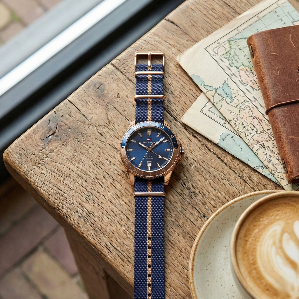 Tommy Hilfiger Signature 1792130 Men's Multi-Function Watch – Blue & Navy Textile Strap