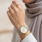 Michael Kors Lexington MK5955 38mm Women's Chronograph Watch – Signature with Two-Tone Stainless Steel Bracelet