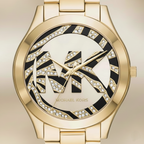 Michael Kors Slim Runway MK4561 38mm Women's Quartz Watch – Gold with Gold Stainless Steel Bracelet