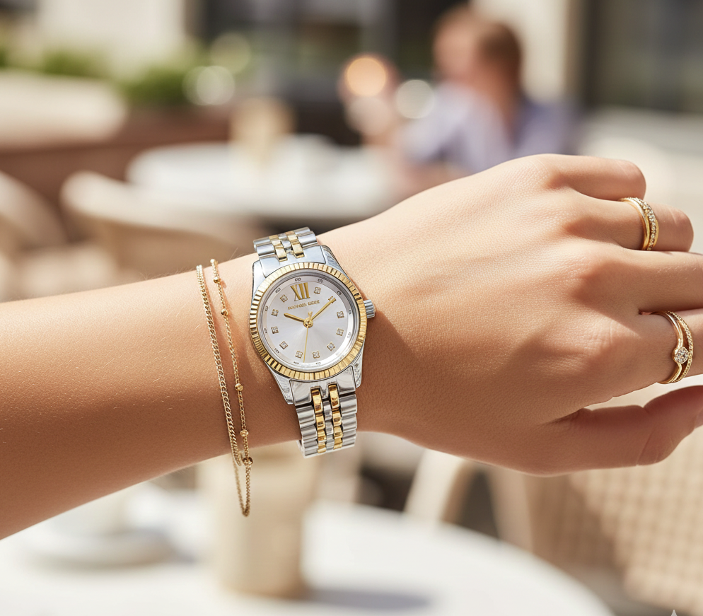 Michael Kors Lexington MK4740 26mm Women's Quartz Watch – Silver with Gold Stainless Steel Bracelet