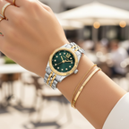 Michael Kors Lexington MK4986 26mm Women's Quartz Watch – Green with Two-Tone Stainless Steel Bracelet