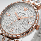 Emporio Armani Gianni T-Bar AR11293 32mm Women's Quartz Watch – Rose Gold Crystal-Set & Two-Tone Silver and Rose Gold Stainless Steel Bracelet