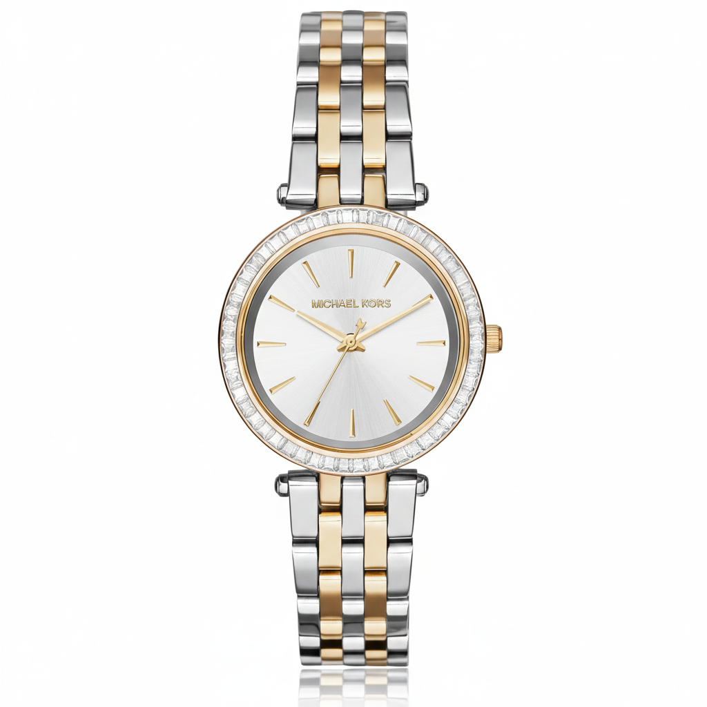 Michael Kors Darci MK3405 33mm Women's Quartz Watch – Silver with Two-Tone Stainless Steel Bracelet