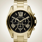 Michael Kors Bradshaw MK5739 43mm Women's Chronograph Watch – Black with Gold Stainless Steel Bracelet