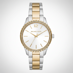Michael Kors Layton MK6899 38mm Women's Quartz Watch – Sunray Silver with Two-Tone Stainless Steel Bracelet