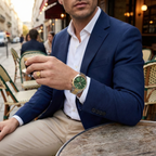 Emporio Armani Paolo AR11511 Men's Chronograph Watch – Green Sunray & Green Stainless Steel Bracelet