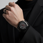 Michael Kors Madison MK8161 45mm Men's Chronograph Watch – Black & Silver-Tone Stainless Steel Bracelet