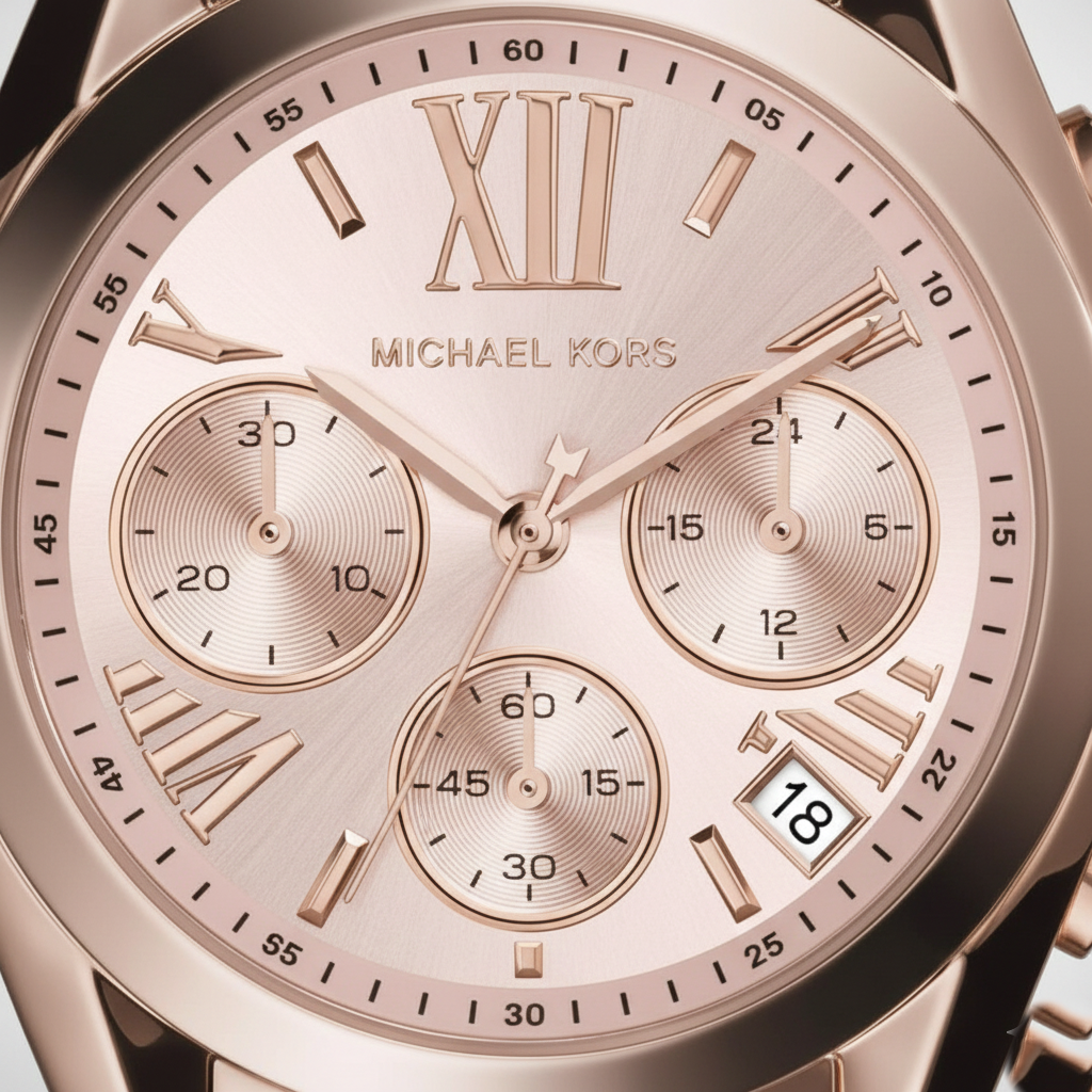 Michael Kors Bradshaw MK6066 43mm Women's Chronograph Watch – Rose Gold with Rose Gold Stainless Steel Bracelet