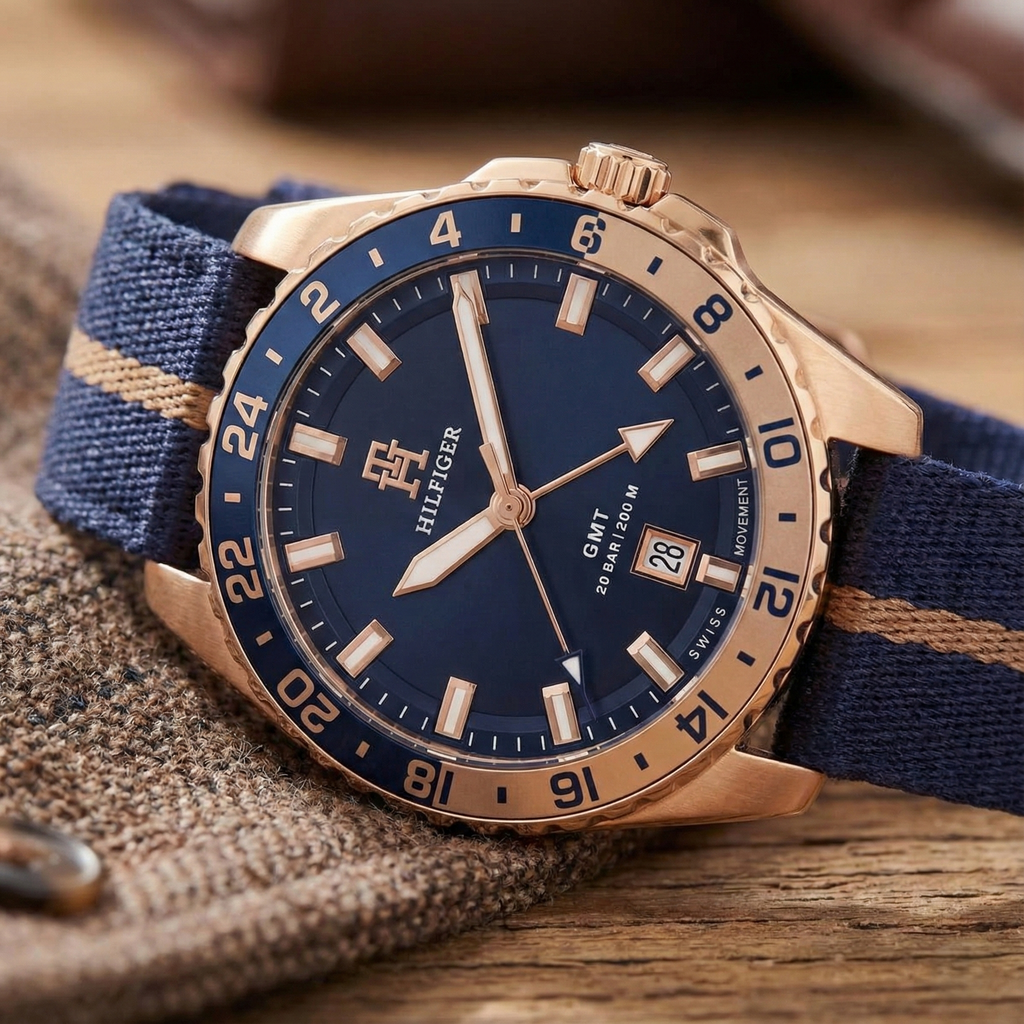 Tommy Hilfiger Signature 1792130 Men's Multi-Function Watch – Blue & Navy Textile Strap