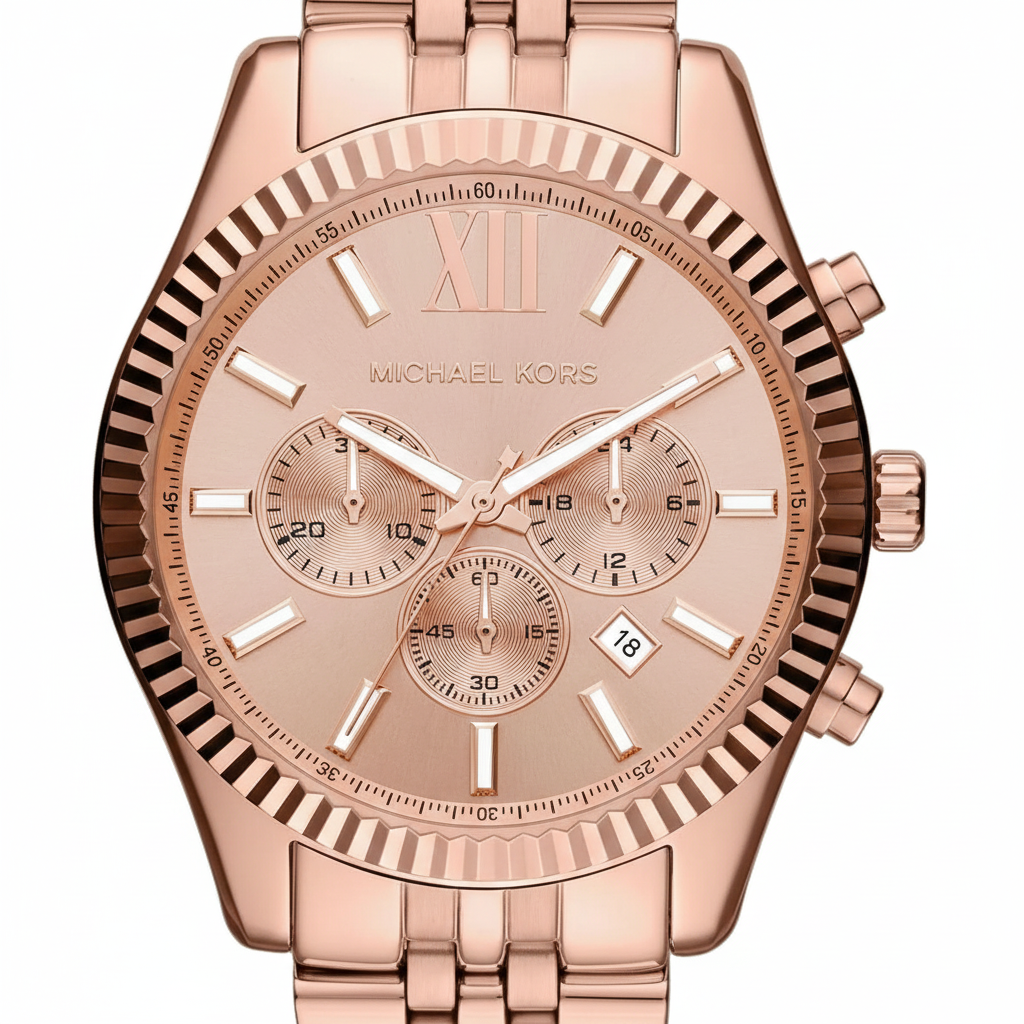 Michael Kors Lexington MK8319 45mm Men's Chronograph Watch – Rose Gold & Rose Gold-Tone Stainless Steel Bracelet