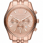 Michael Kors Lexington MK8319 45mm Men's Chronograph Watch – Rose Gold & Rose Gold-Tone Stainless Steel Bracelet