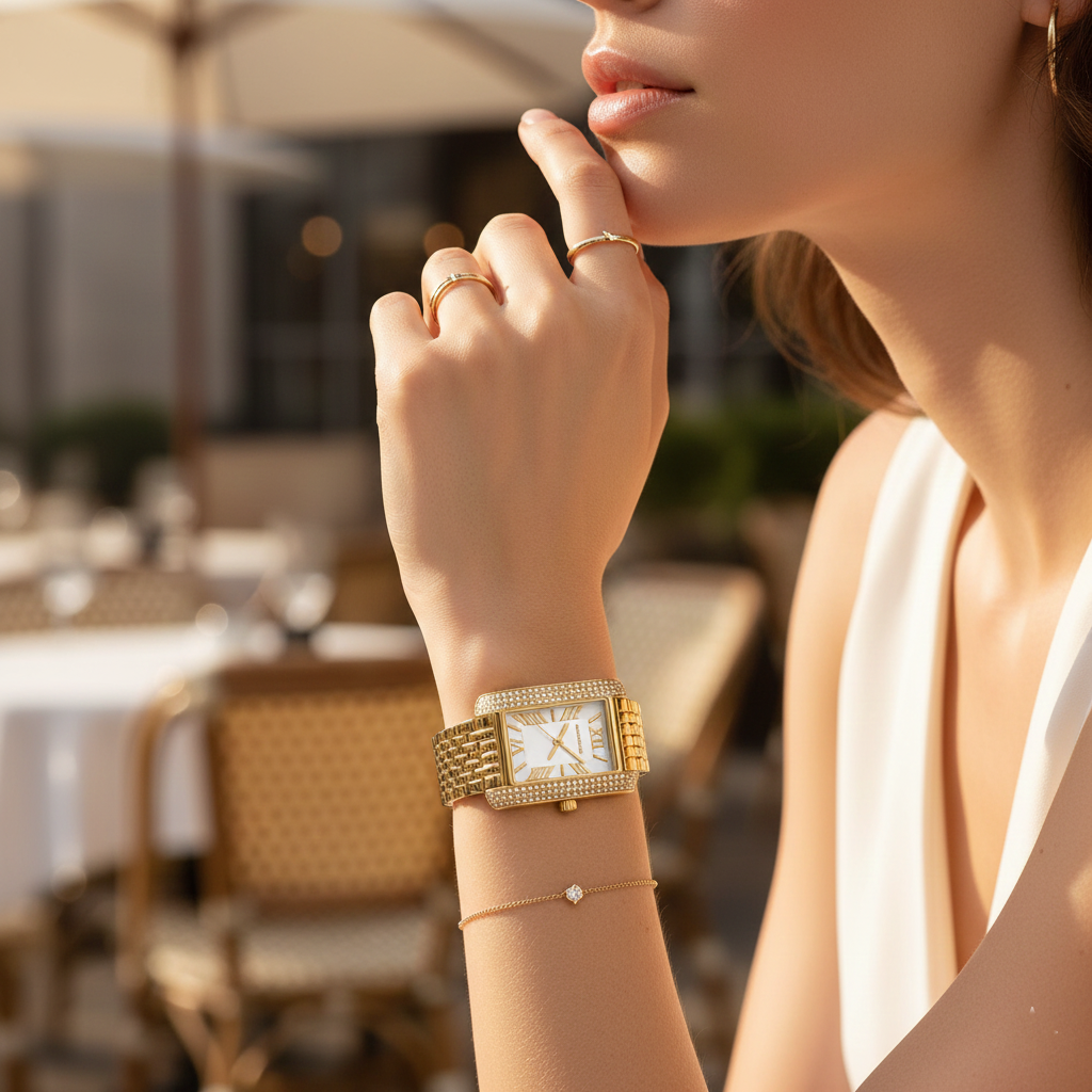 Michael Kors Emery MK4640 22mm Women's Quartz Watch – White with Gold Stainless Steel Bracelet