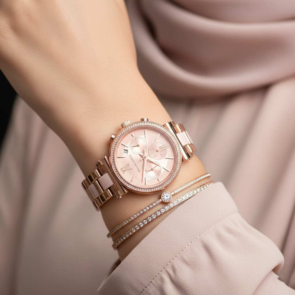 Michael Kors Sofie MK6560 38mm Women's Chronograph Watch – Rose Gold with Rose Gold Stainless Steel Bracelet