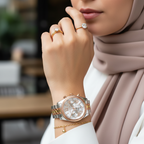 Michael Kors Lexington MK5735 38mm Women's Chronograph Watch – Signature with Silver Stainless Steel Bracelet