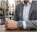 Tommy Hilfiger Sullivan 1791881 44mm Men's Multi-Function Watch – Blue & Silver Stainless Steel Mesh Bracelet