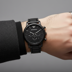 Emporio Armani Luigi AR1895 43mm Men's Chronograph Watch – Black & Black Stainless Steel Bracelet