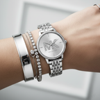 Michael Kors Melissa MK4370 33mm Women's Quartz Watch – Sunray Silver with Silver Stainless Steel Bracelet