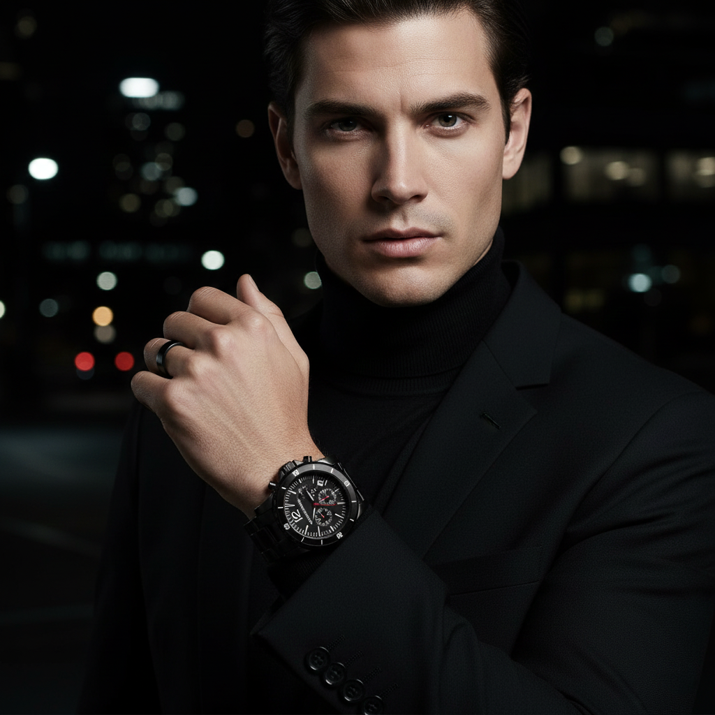 Michael Kors Madison MK8161 45mm Men's Chronograph Watch – Black & Silver-Tone Stainless Steel Bracelet