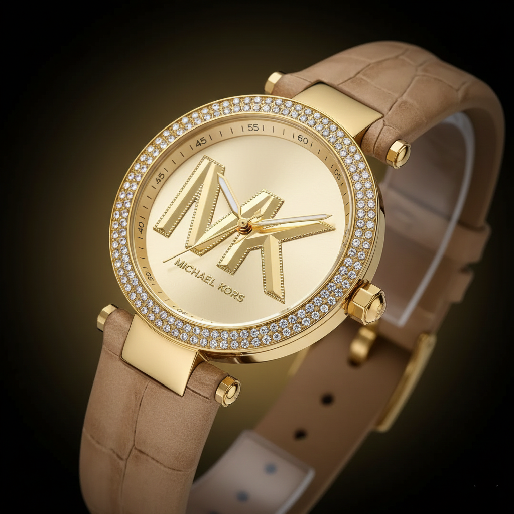 Michael Kors Parker MK4725 39mm Women's Quartz Watch – Gold with Gold Genuine Leather Strap