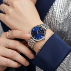 Emporio Armani Gianni T-Bar AR11091 32mm Women's Quartz Watch – Blue & Silver-Tone Stainless Steel Bracelet