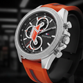 Tommy Hilfiger Signature 1792084 46mm Men's Chronograph Watch – Black & Orange Silicone Strap