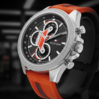 Tommy Hilfiger Signature 1792084 46mm Men's Chronograph Watch – Black & Orange Silicone Strap