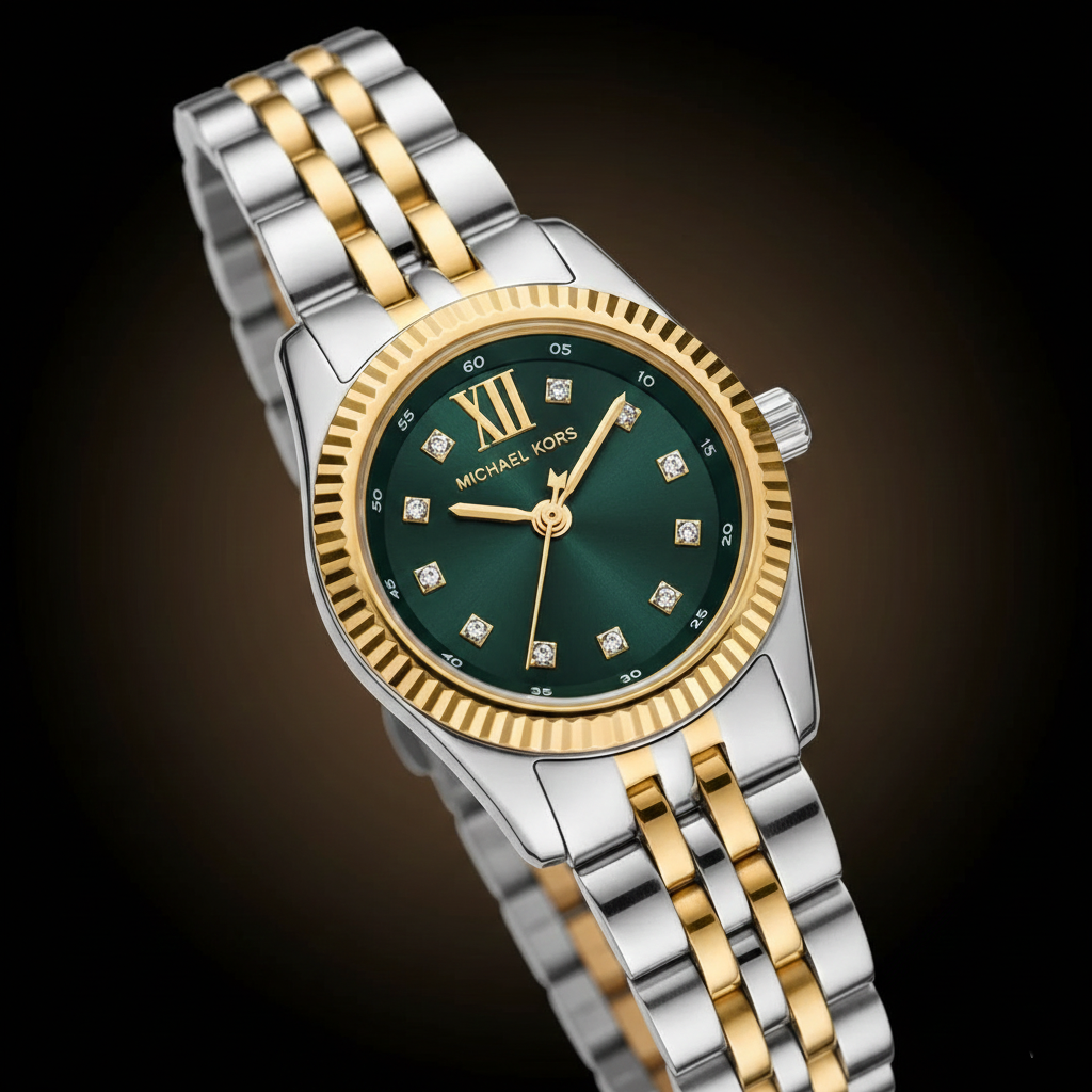 Michael Kors Lexington MK4986 26mm Women's Quartz Watch – Green with Two-Tone Stainless Steel Bracelet