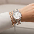 Michael Kors Ritz MK6651 37mm Women's Chronograph Watch – Silver with Two-Tone Stainless Steel Bracelet