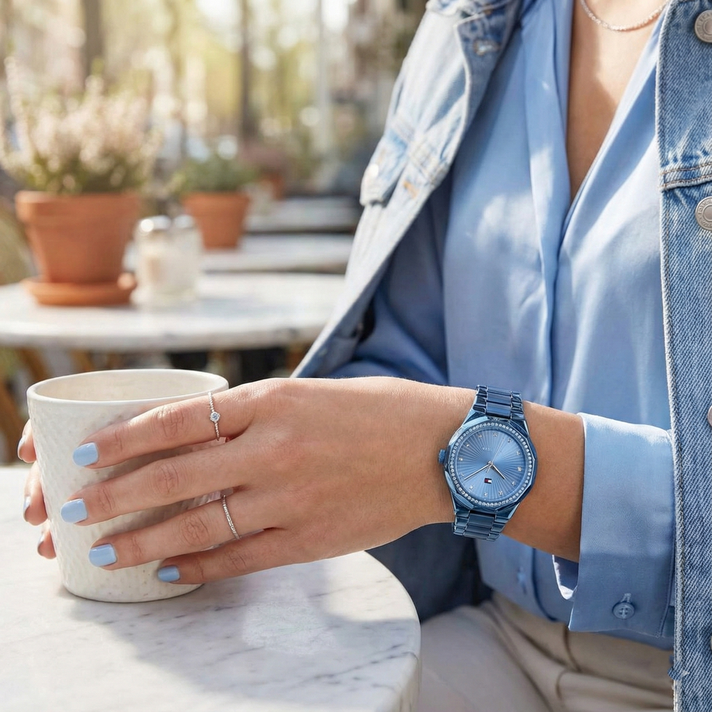 Tommy Hilfiger Signature 1782724 Women's Quartz Watch – Blue Sunray & Silver Stainless Steel Bracelet