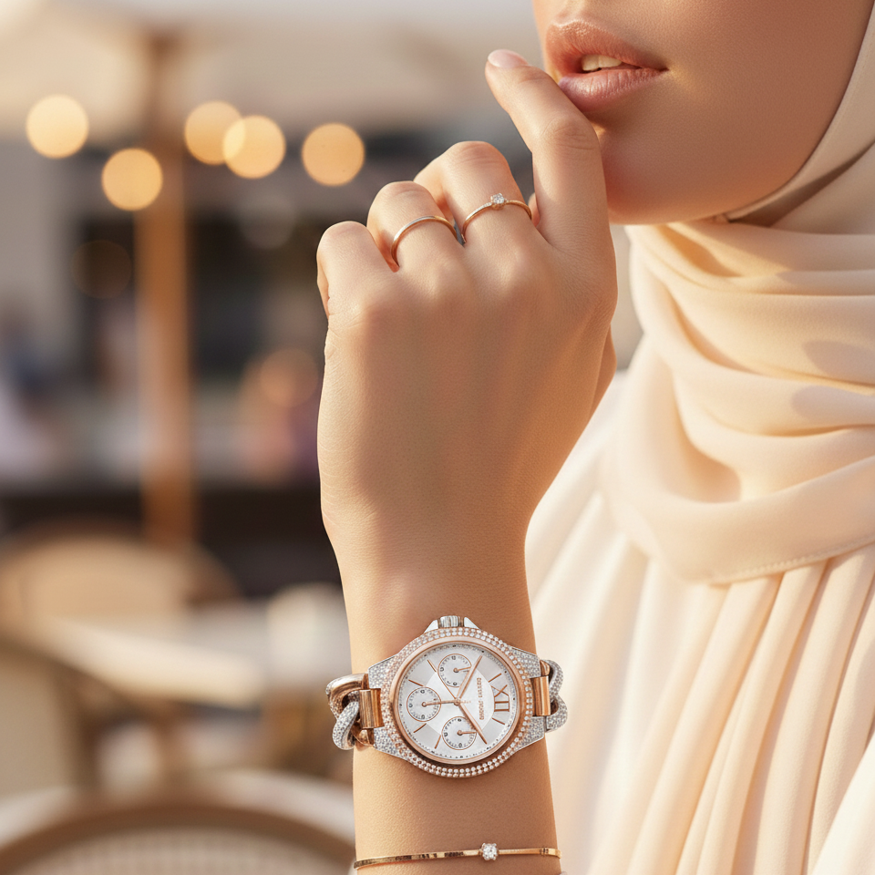 Michael Kors Mini Camille MK6842 33mm Women's Quartz Watch – Gold with Gold Chain-Link Bracelet