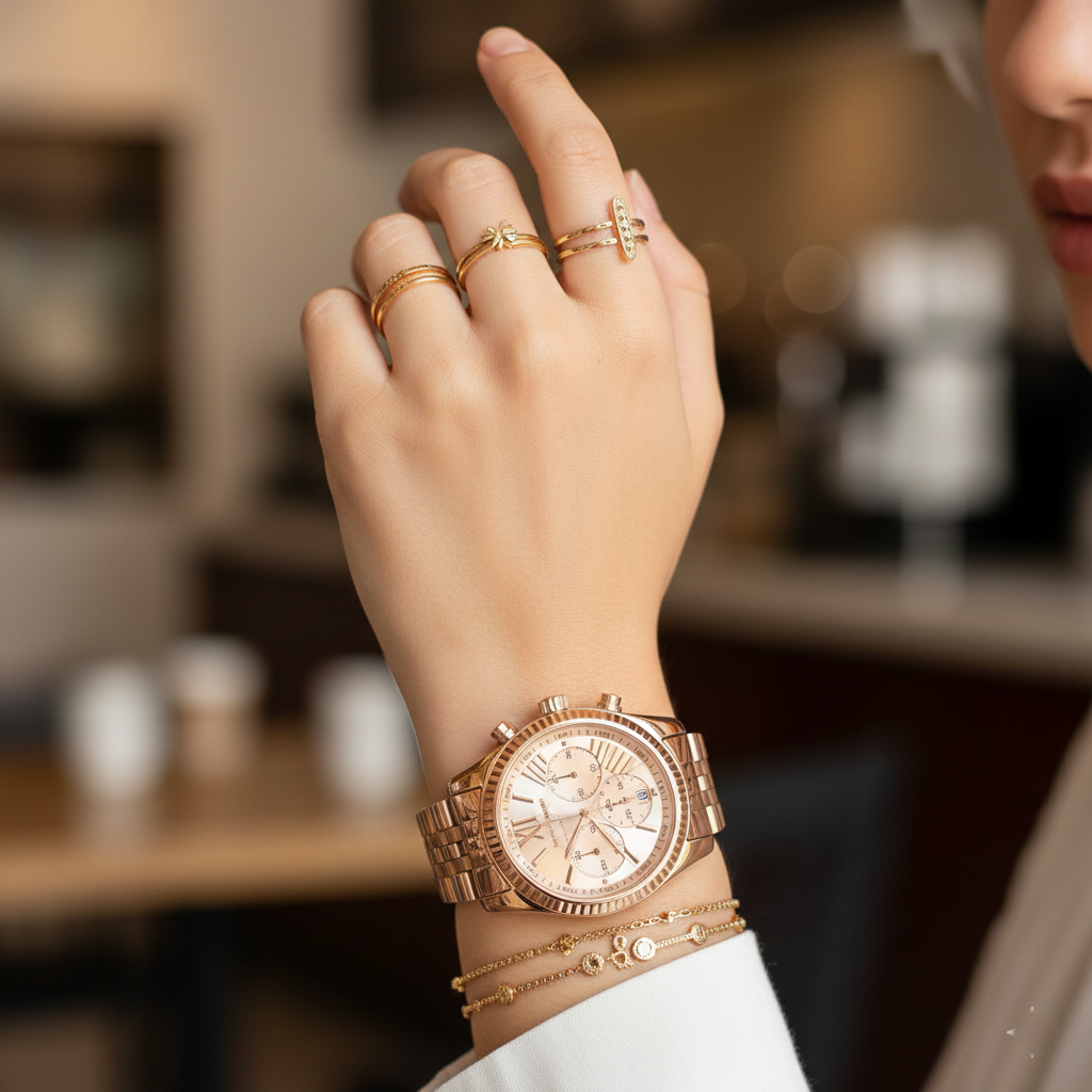 Michael Kors Lexington MK5569 38mm Women's Chronograph Watch – Rose Gold with Rose Gold Stainless Steel Bracelet
