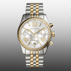 Michael Kors Lexington MK5955 38mm Women's Chronograph Watch – Signature with Two-Tone Stainless Steel Bracelet