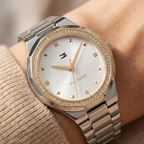Tommy Hilfiger Signature 1782723 Women's Quartz Watch – Gold Sunray & Two-Tone Silver and Gold Stainless Steel Bracelet
