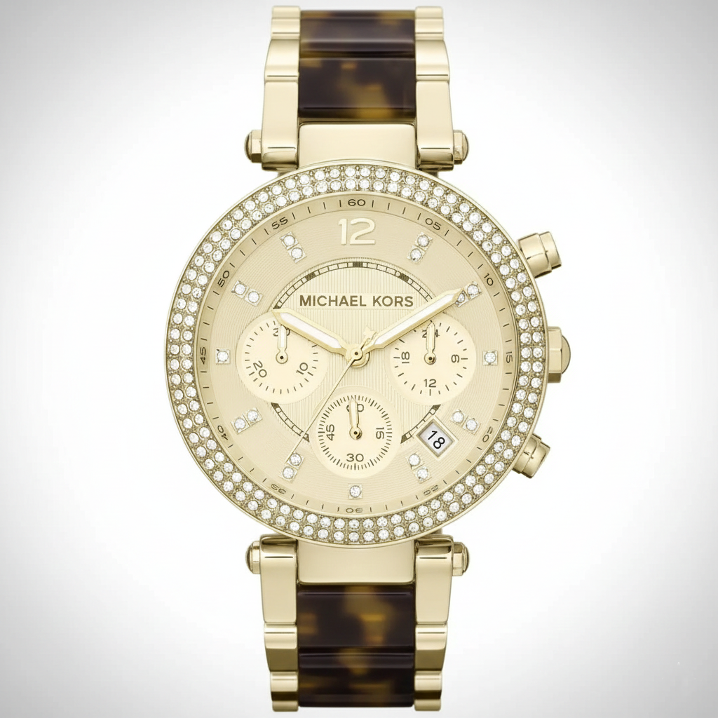 Michael Kors Parker MK5688 39mm Women's Chronograph Watch – Gold with Gold Acetate and Stainless Steel Bracelet