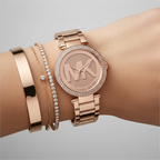 Michael Kors Parker MK5865 39mm Women's Quartz Watch – Sunray Rose Gold with Rose Gold Stainless Steel Bracelet