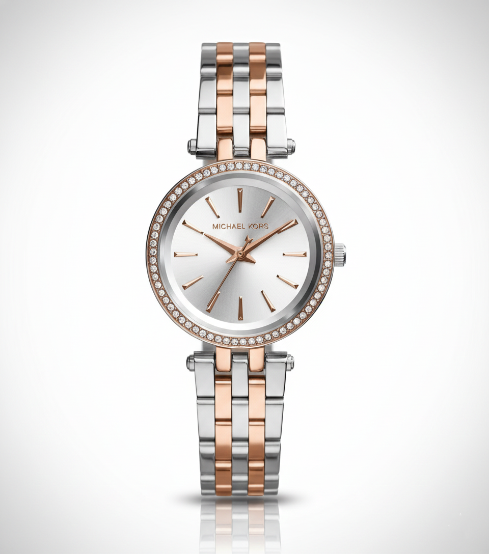Michael Kors Petite Darci MK3298 26mm Women's Quartz Watch – Rose Gold with Rose Gold Stainless Steel Bracelet