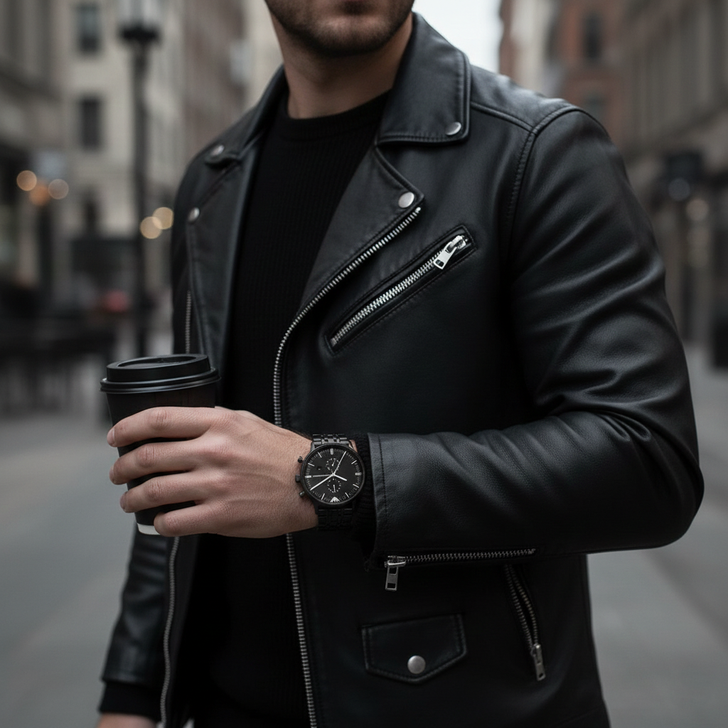 Emporio Armani Retro AR1934 43mm Men's Chronograph Watch – Black & Black Stainless Steel Bracelet