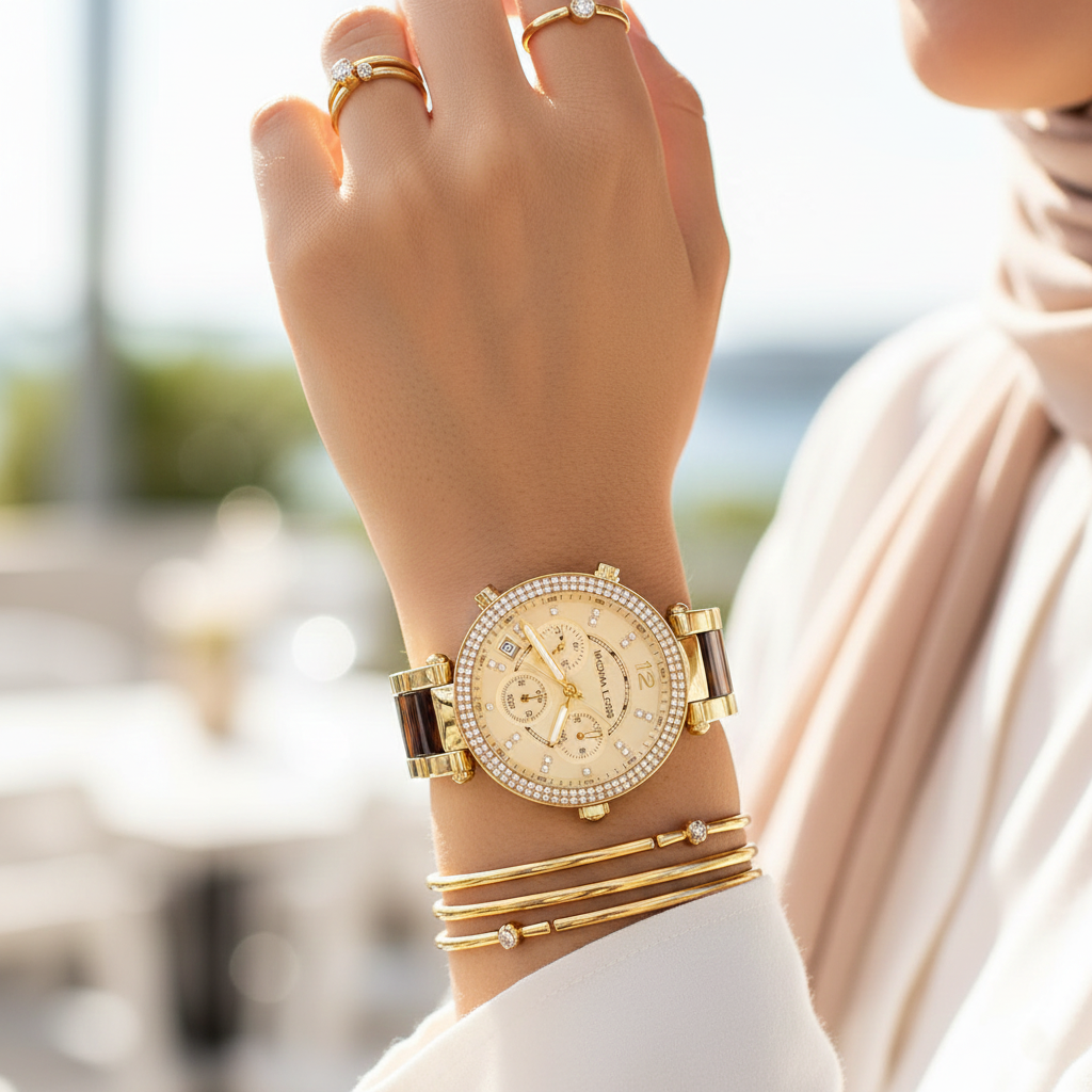 Michael Kors Parker MK5688 39mm Women's Chronograph Watch – Gold with Gold Acetate and Stainless Steel Bracelet