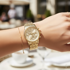 Michael Kors Ritz MK5676 37mm Women's Chronograph Watch – Gold with Gold Stainless Steel Bracelet