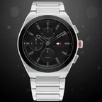 Tommy Hilfiger Connor 1791897 44mm Men's Multi-Function Watch – Black & Silver Stainless Steel Bracelet