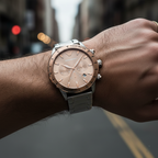 Emporio Armani Mario AR11352 43mm Men's Chronograph Watch – Champagne Sunray & Rose Gold Stainless Steel Bracelet