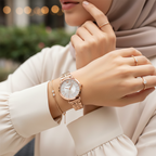 Emporio Armani Gianni T-Bar AR11446 32mm Women's Quartz Watch – Silver Crystal-Set & Rose Gold-Tone Stainless Steel Bracelet