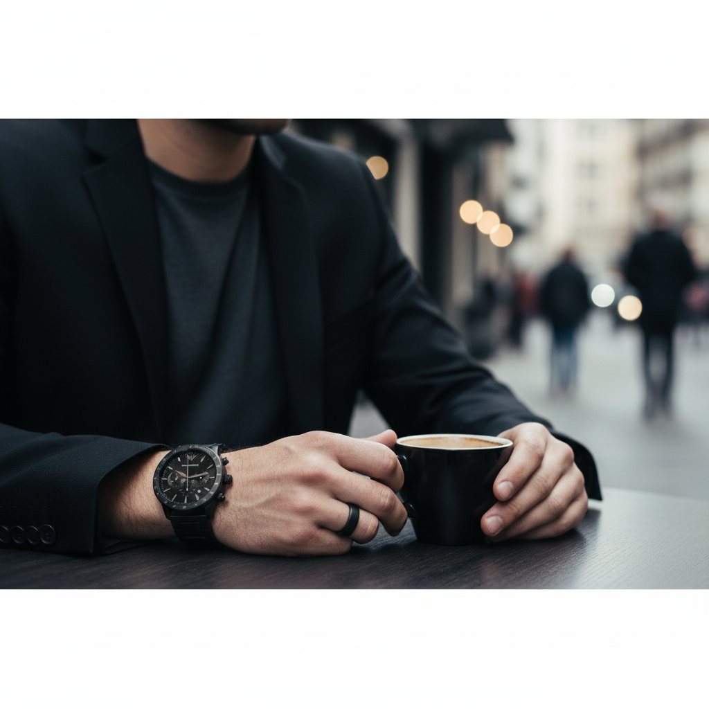 Emporio Armani Mario AR11242 43mm Men's Chronograph Watch – Black & Black Stainless Steel Bracelet