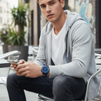 Tommy Hilfiger San Diego 1791927 44mm Men's Quartz Watch – Blue & Blue Silicone Strap
